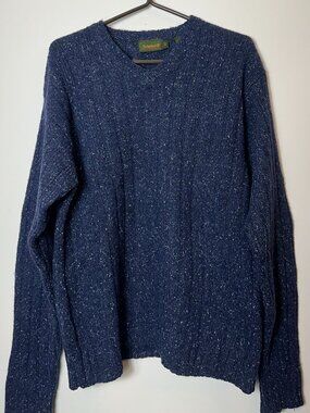 Vintage Timberland Chunly Knit Wool Blend Sweater Dark Blue Size M